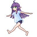 Drawing of a running elf
