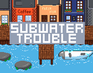 image of pier at sea with submarine park at it and title text saying subwater-trouble